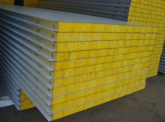 Aluminum Foam RAL Color Customized Glasswool Exterior Wall Sandwich Panel 64kg/M3 Density