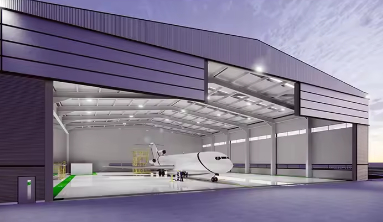 Baodu 1000 Quadratmeter Lagergebäude Leichte Stahlkonstruktion Hangar Dach Fertigteil Lagerbau mit Glaswand